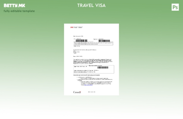 Модерен стил шаблон за Canada e visa во шаблон за формати Word и Pdf